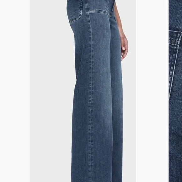 Frame Denim Le Slim Palazzo Pocket Wide Leg Blue Jeans (Thunderstorm) - Picture 5 of 7